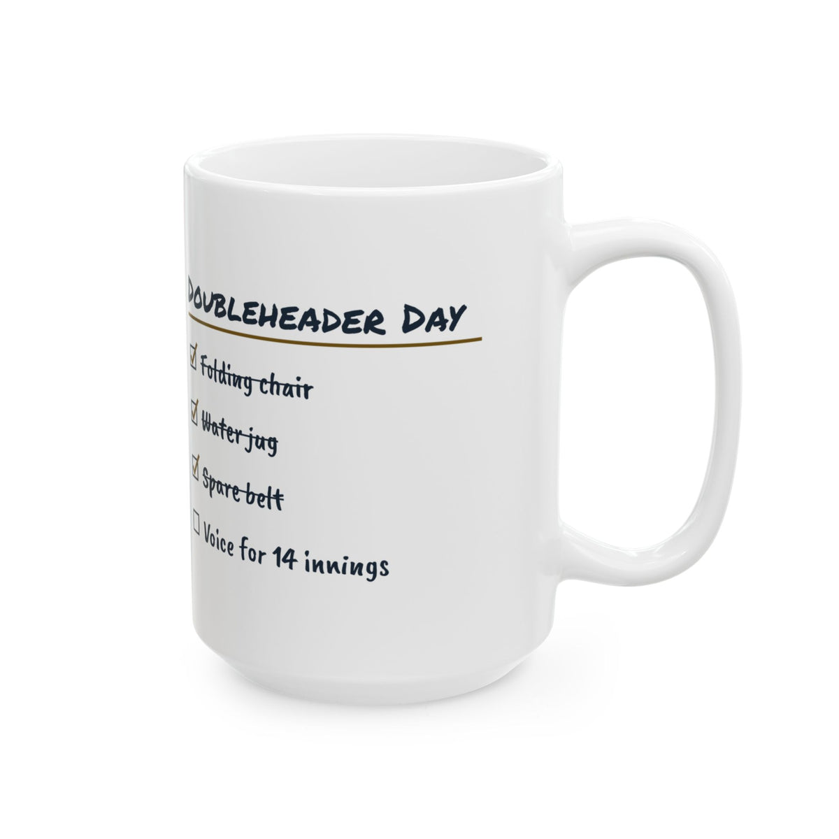Funny Baseball Mom Coffee Mug Doubleheader Day Checklist