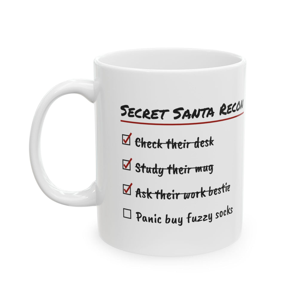 Funny Office Christmas Coffee Mug Secret Santa Recon Checklist