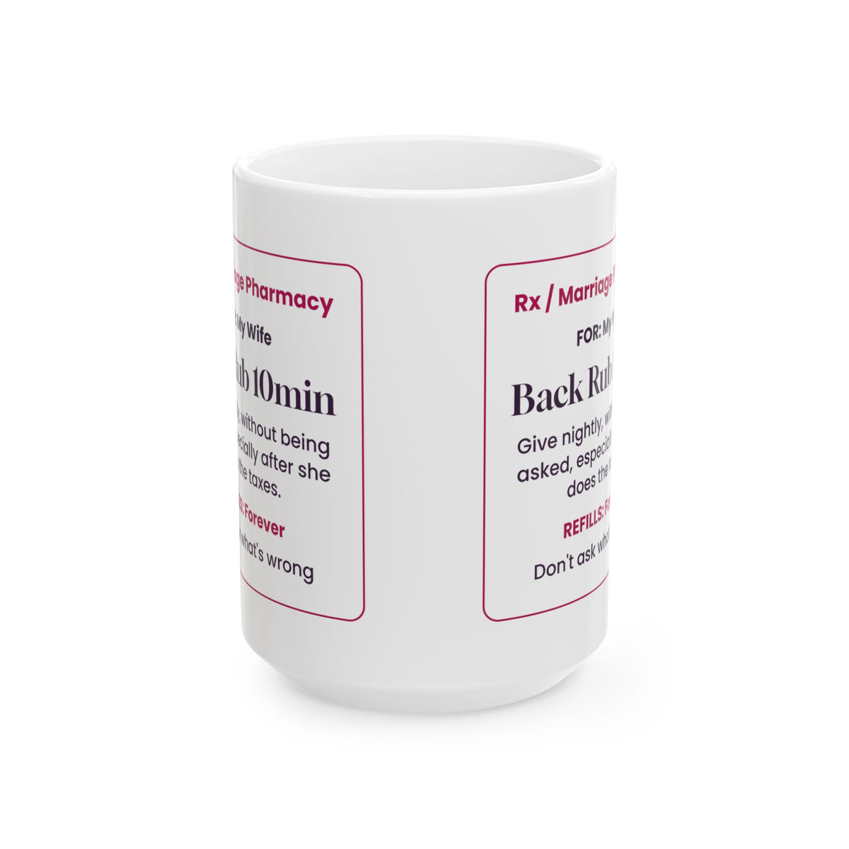 Funny Wife Coffee Mug Back Rub Prescription