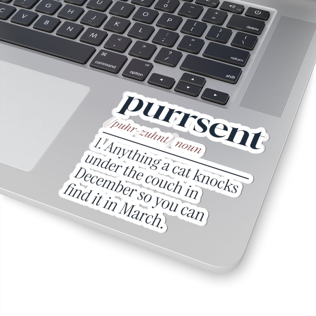 Funny Cat Christmas Sticker Purrsent Definition For Cat Owners