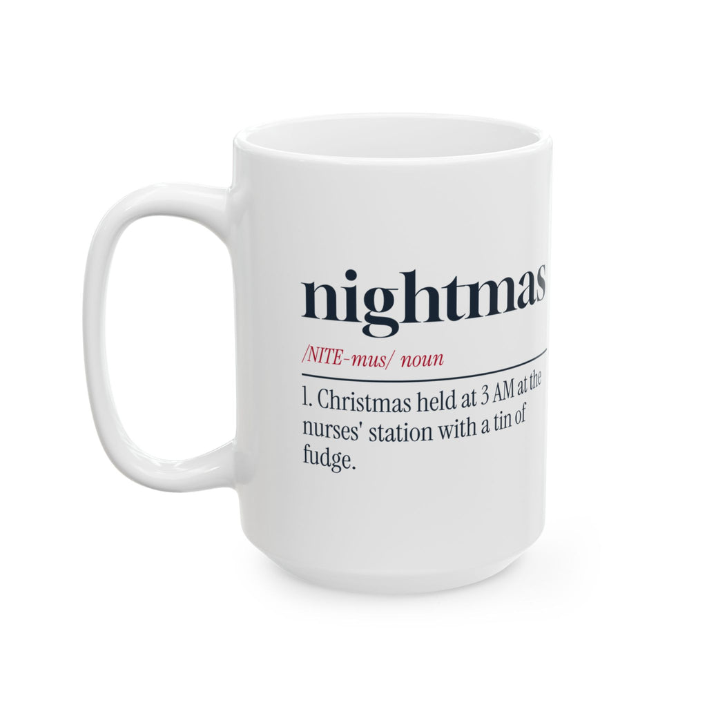 Funny Christmas Nurse Coffee Mug Nightmas Dictionary Definition