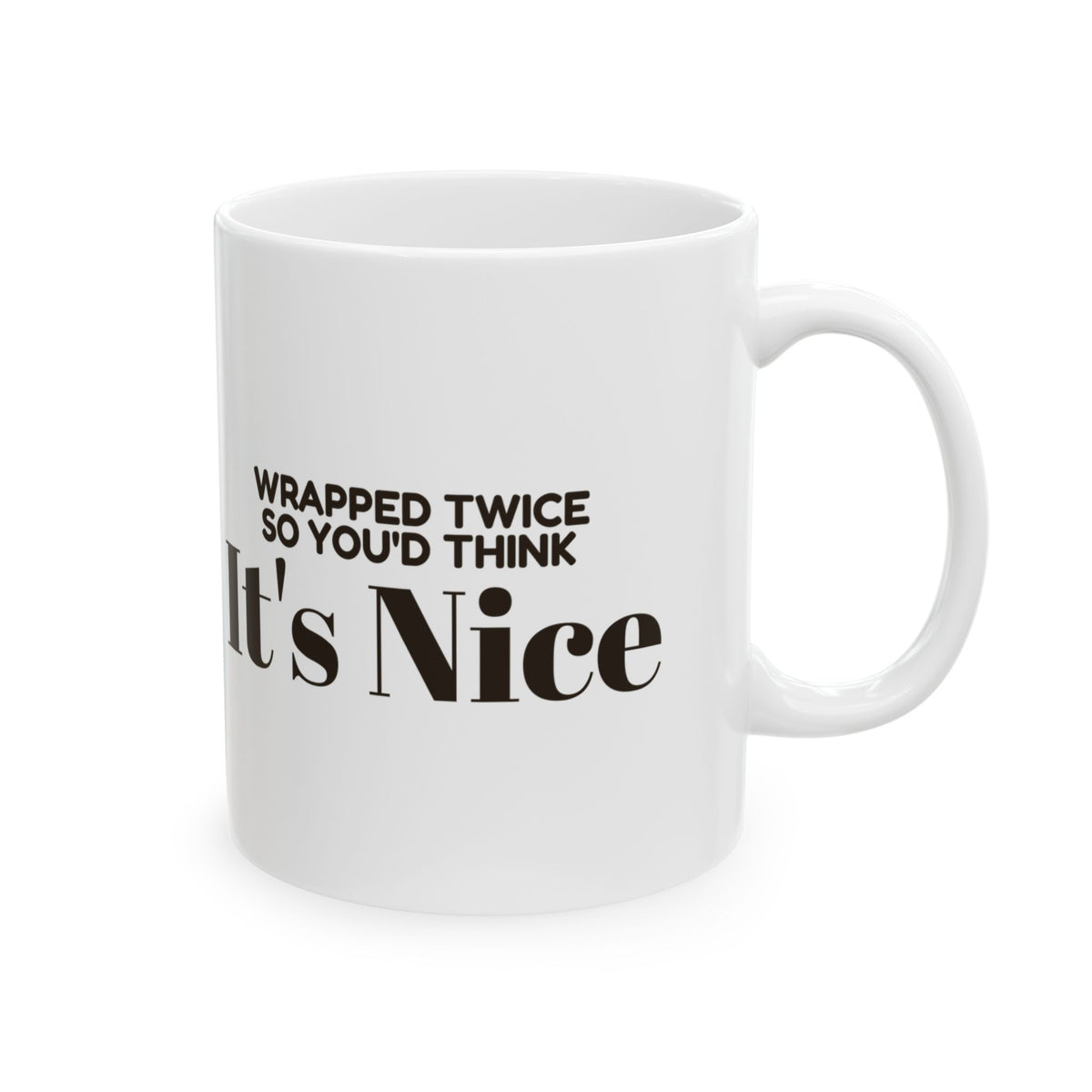 Funny White Elephant Coffee Mug Wrapped Twice So You'd Think Its Nice