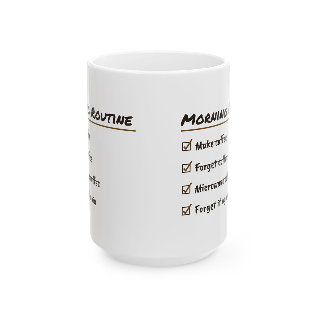 Funny Coffee Lover Coffee Mug Morning Routine Checklist For Coffee Fans