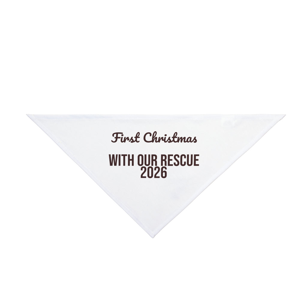 First Christmas With Our Rescue Dog 2026 Dog Bandana For Dog Lovers