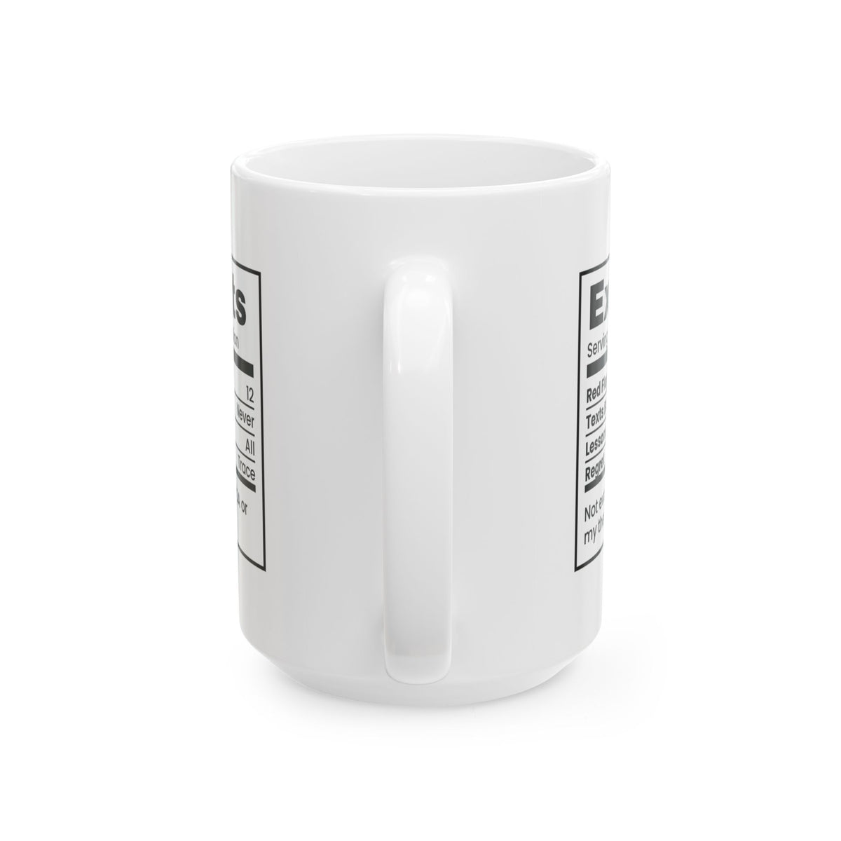 Funny Single Coffee Mug Ex Facts Label Red Flags For Her Him