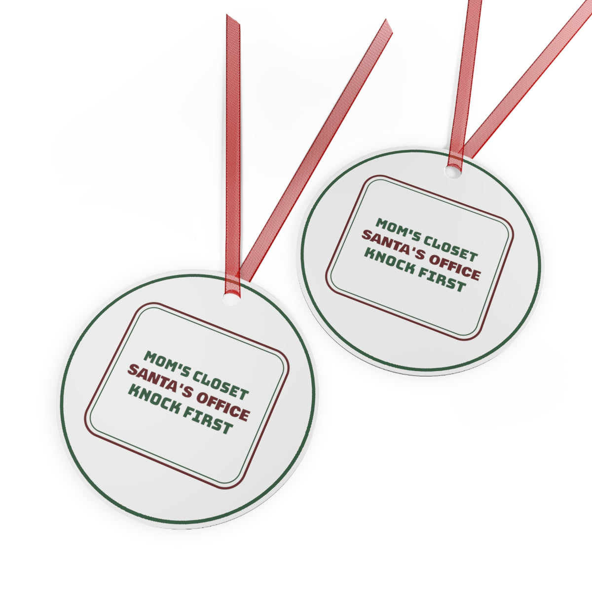 Funny Christmas Ornament Santa's Office Knock First