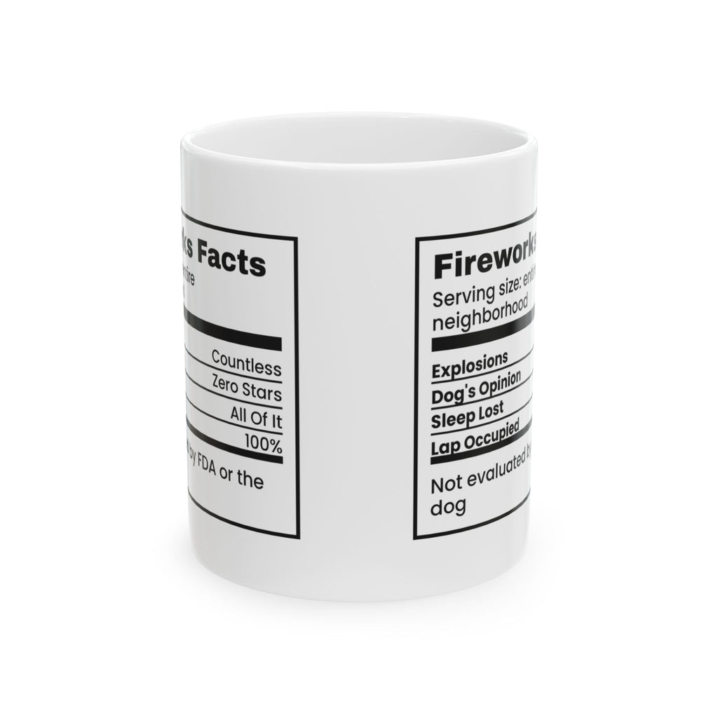 Funny Fireworks Facts Coffee Mug Zero Stars Dog Review For Owners