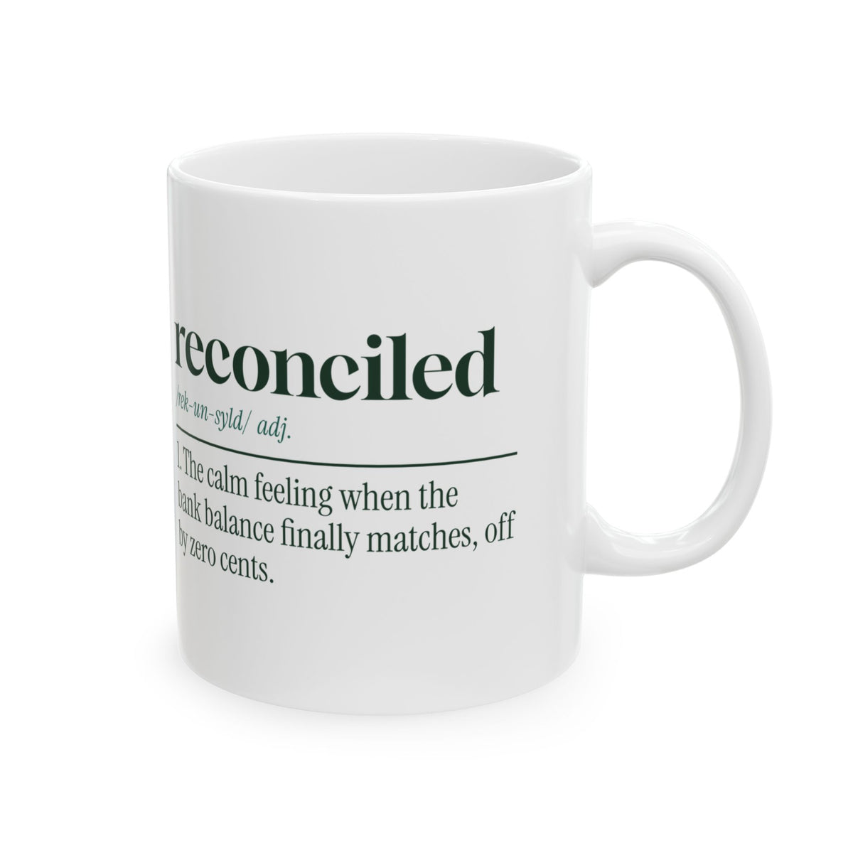 Funny Accountant Coffee Mug Reconciled Off By Zero Cents Dictionary