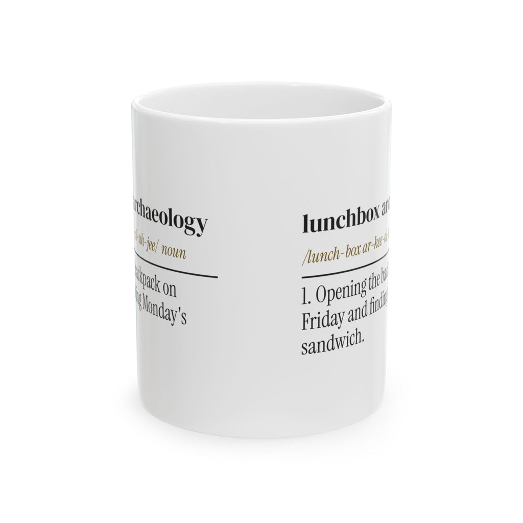 Funny Back To School Coffee Mug Lunchbox Archaeology Dictionary
