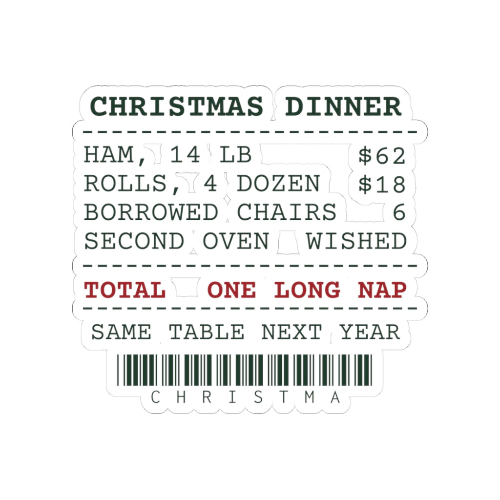 Funny Christmas Host Sticker Christmas Dinner Receipt For Hosts