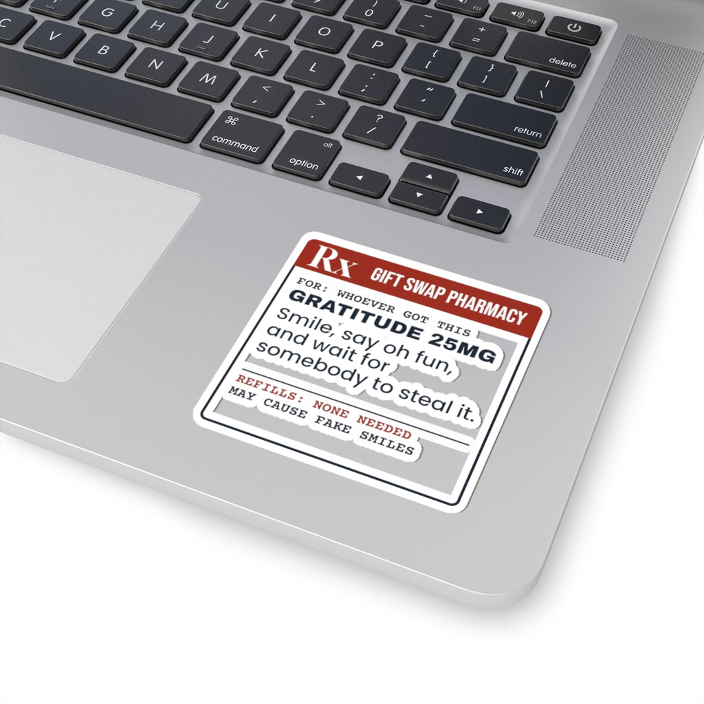 Funny White Elephant Sticker Gratitude 25mg Wait To Be Stolen