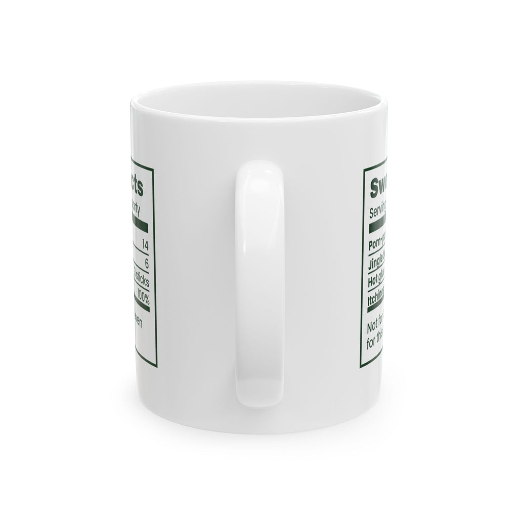 Funny Christmas Coffee Mug Sweater Facts Itchiness 100 Percent