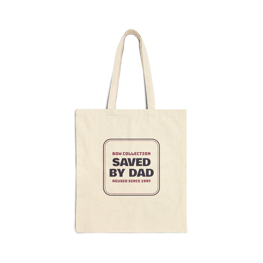 Funny Christmas Dad Tote Bag Bow Collection Saved By Dad