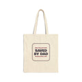Funny Christmas Dad Tote Bag Bow Collection Saved By Dad