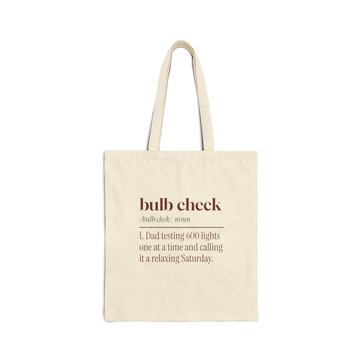 Funny Christmas Lights Dad Tote Bag Bulb Check Definition