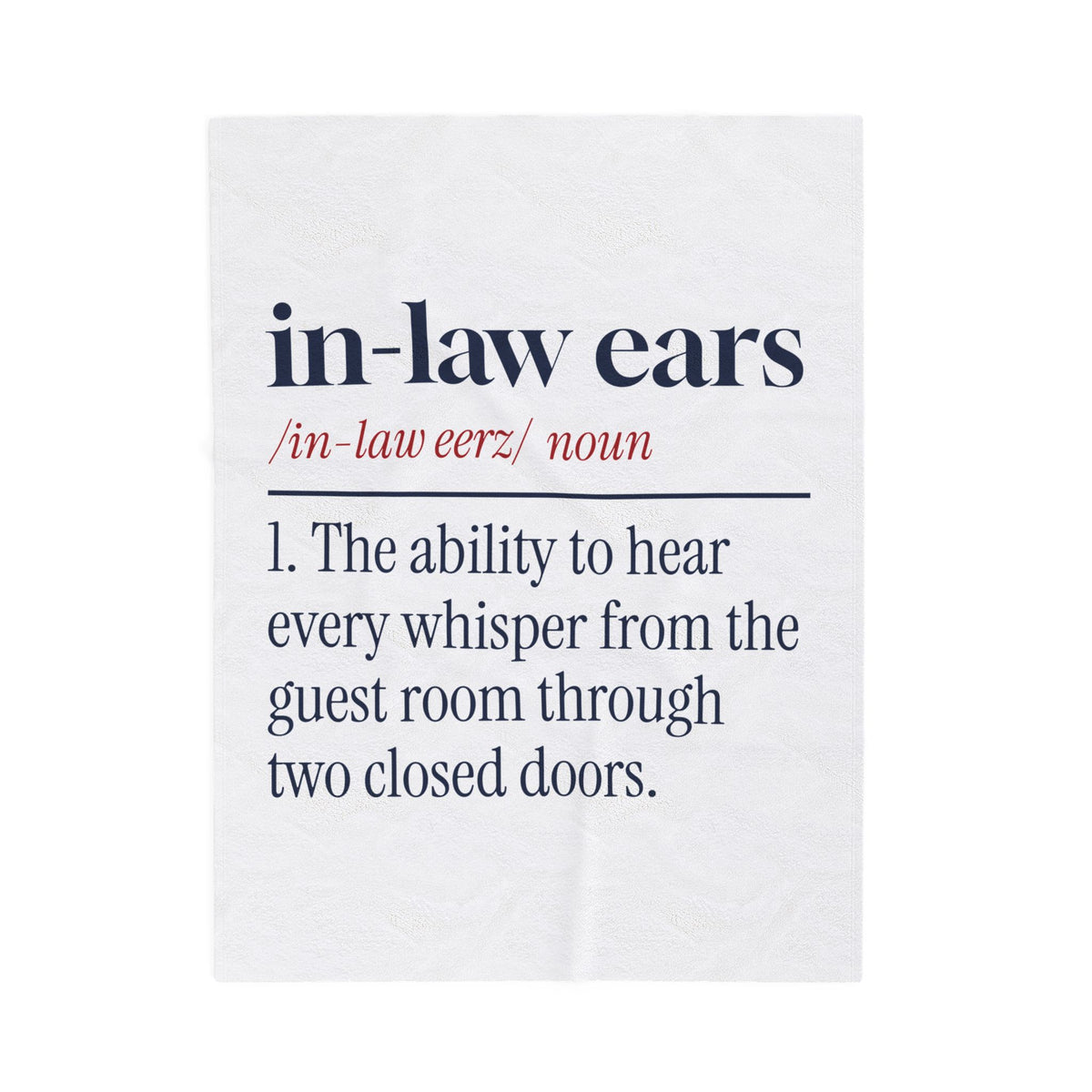 Funny In-Laws Christmas Throw Blanket In-Law Ears Dictionary