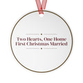 Christmas Ornament Two Hearts One Home First Christmas Married