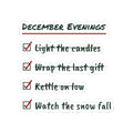 Christmas Sticker December Evenings Checklist Cozy Winter Cup