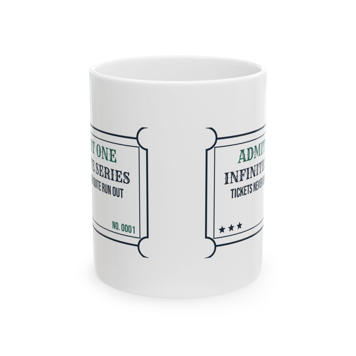 Funny Math Coffee Mug Infinite Series Never Quite Runs Out Ticket