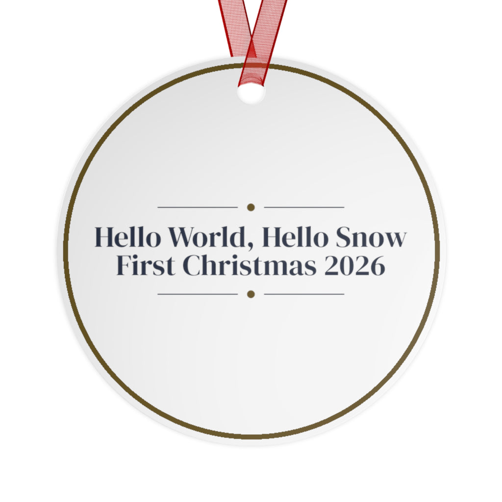 Babys First Christmas Ornament 2026 Hello World Hello Snow