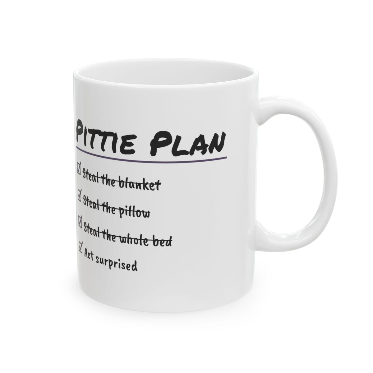 Funny Pit Bull Coffee Mug Steal The Whole Bed Act Surprised
