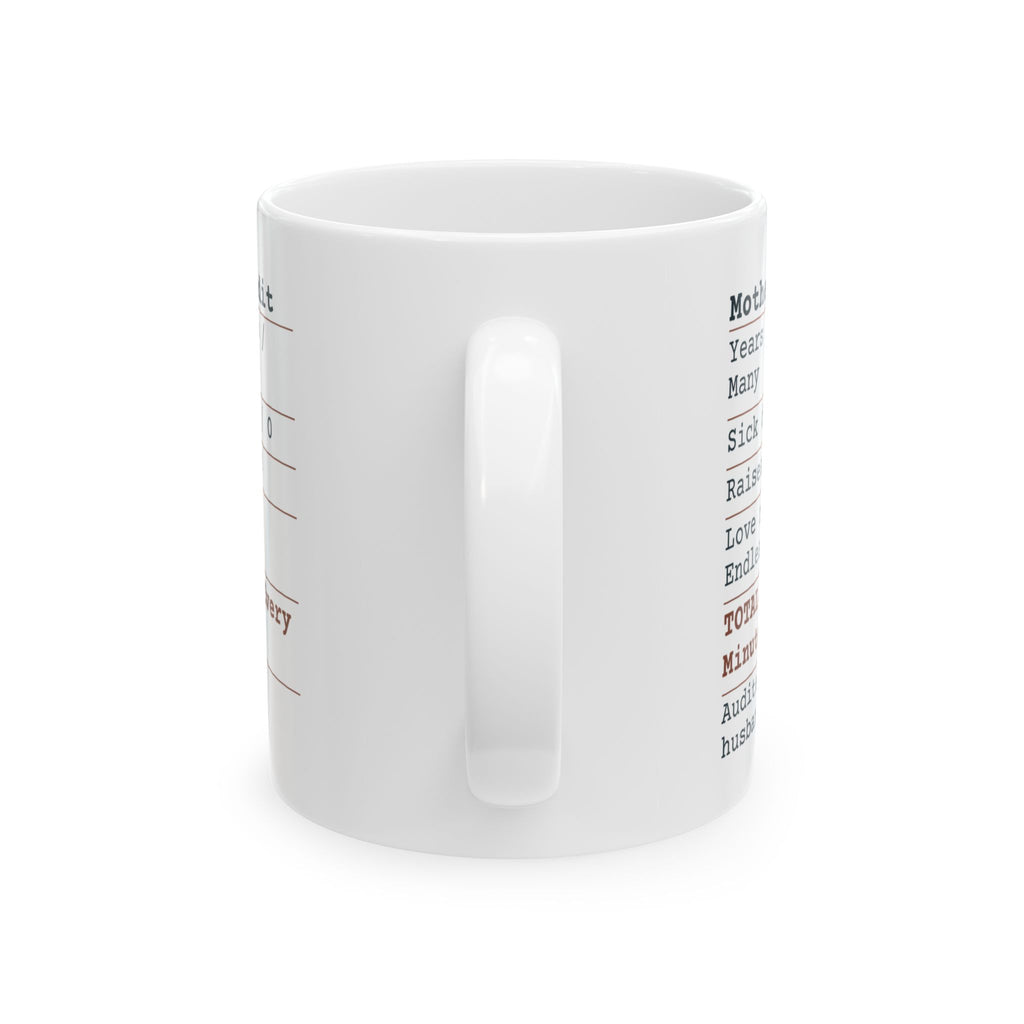 Funny Wife Coffee Mug Motherhood Audit Receipt For Wife
