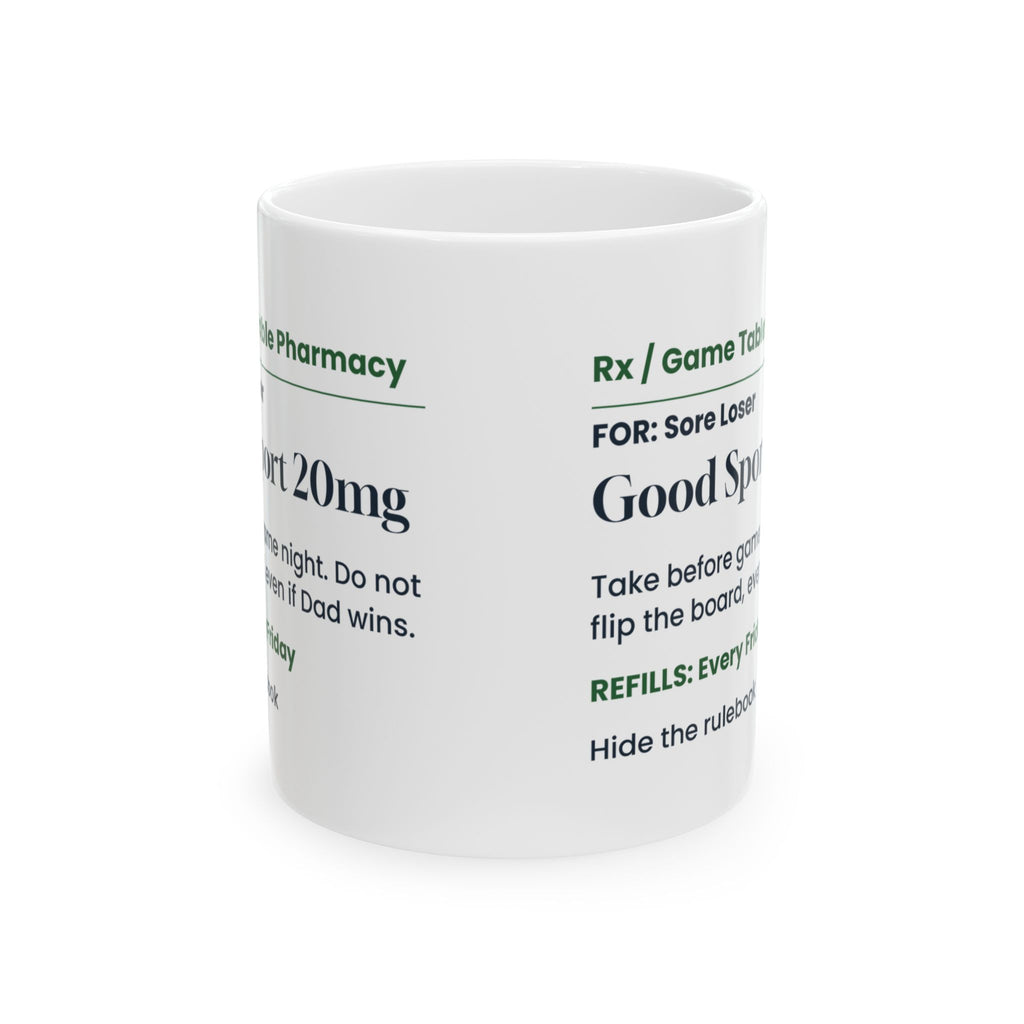 Funny Board Game Coffee Mug Good Sport Prescription For Game Night