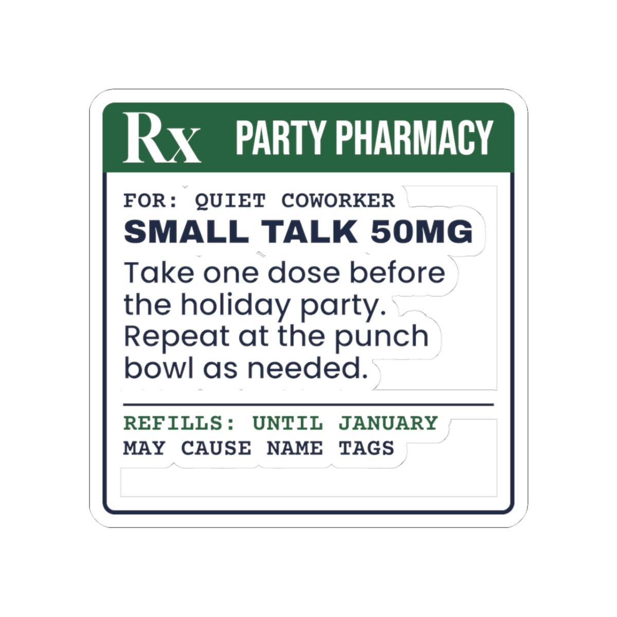 Funny Christmas Coworker Sticker Small Talk 50mg For Introverts