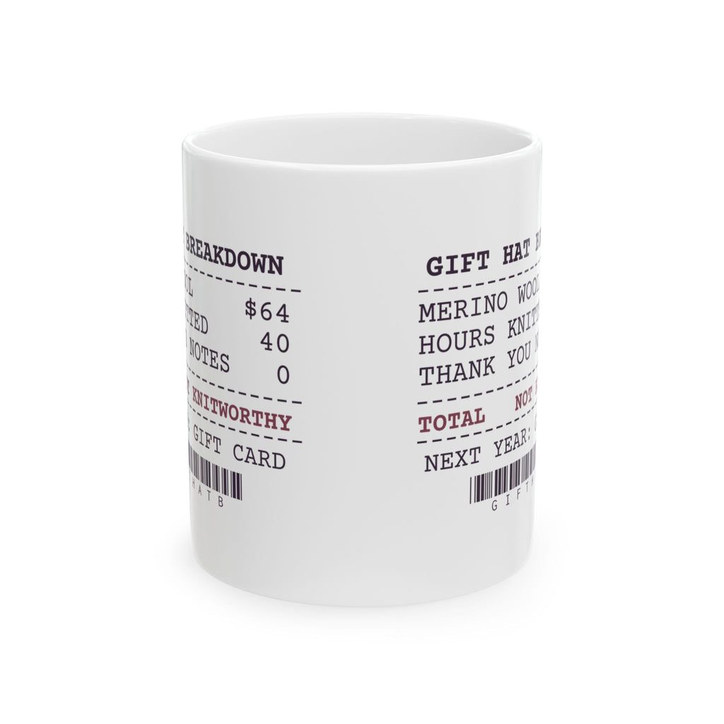 Funny Knitting Coffee Mug Gift Hat Breakdown Receipt For Knitters