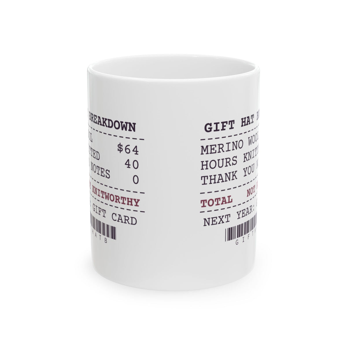 Funny Knitting Coffee Mug Gift Hat Breakdown Receipt For Knitters