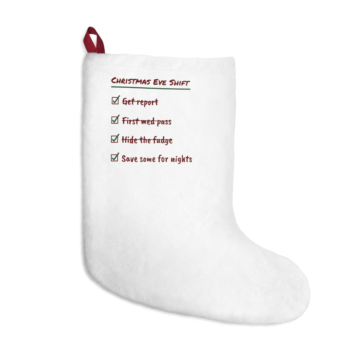 Funny Christmas Eve Nurse Christmas Stocking Hide The Fudge Checklist