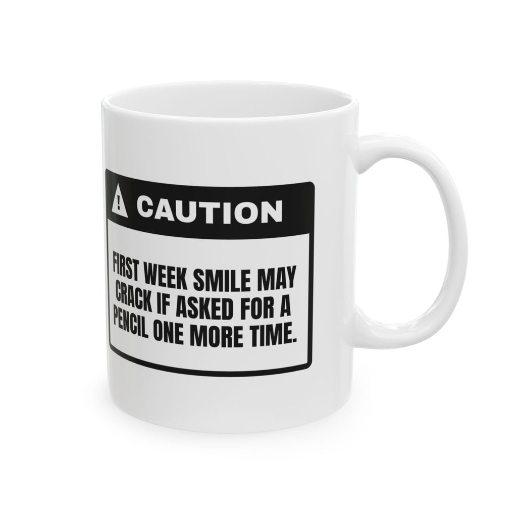 Funny Teacher Coffee Mug Caution Smile May Crack For Teachers