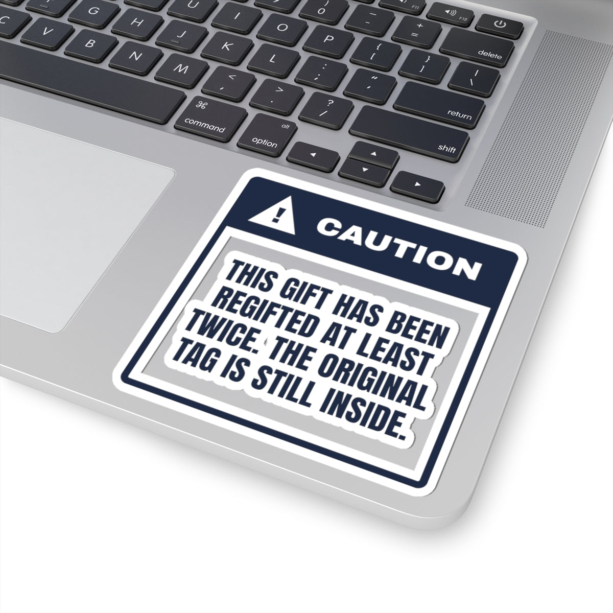Funny White Elephant Sticker Regifted Twice Original Tag Inside