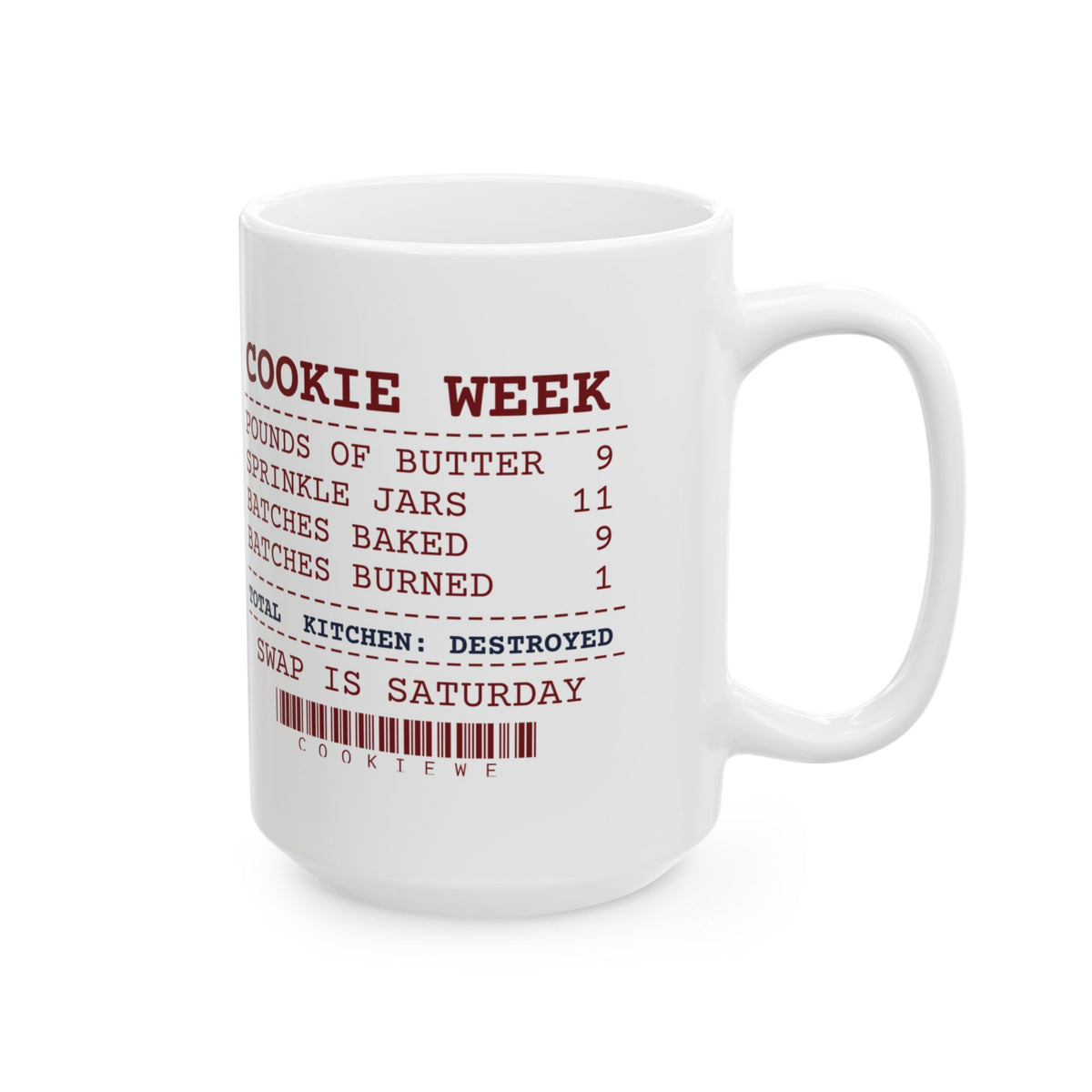 Funny Christmas Baking Coffee Mug Cookie Week Receipt For Bakers