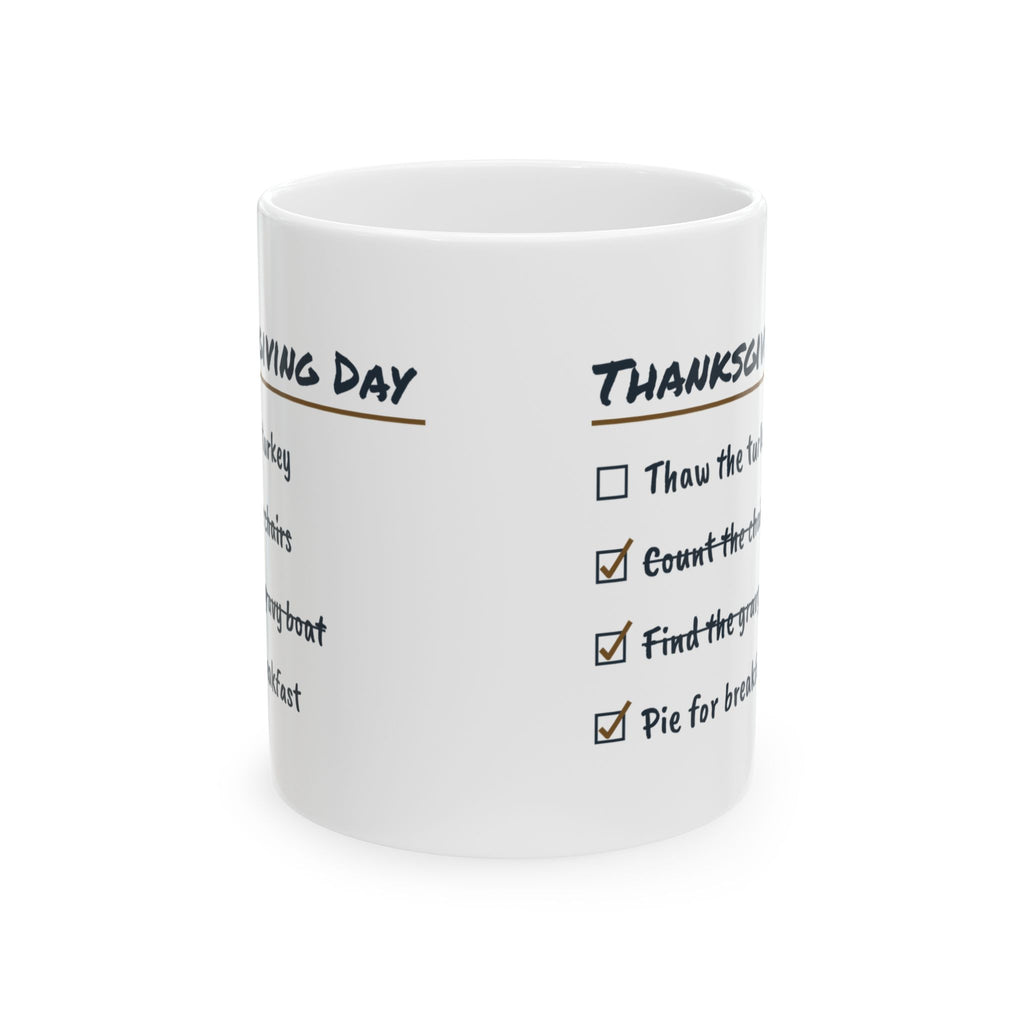 Funny Thanksgiving Coffee Mug Pie For Breakfast Checklist For Family