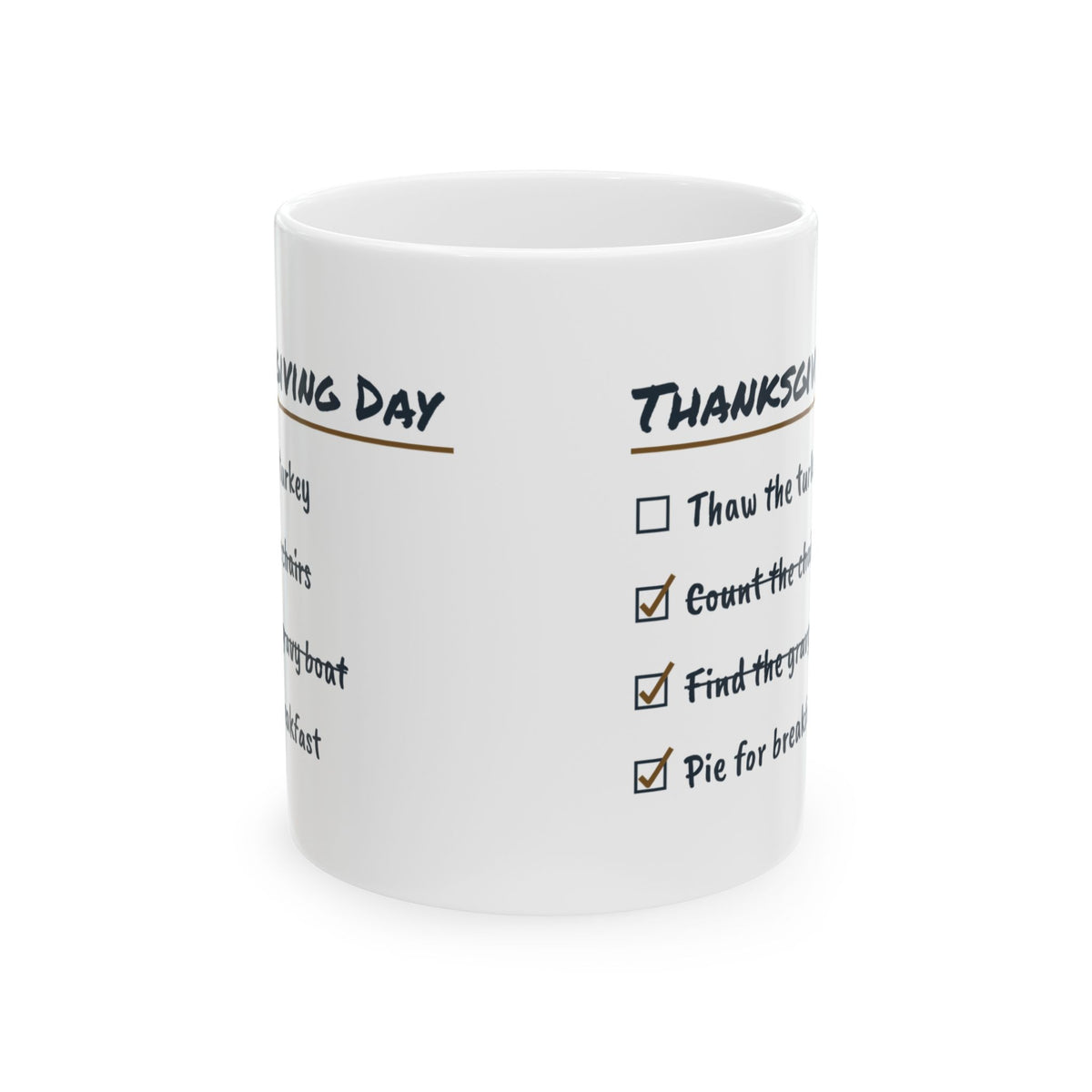 Funny Thanksgiving Coffee Mug Pie For Breakfast Checklist For Family