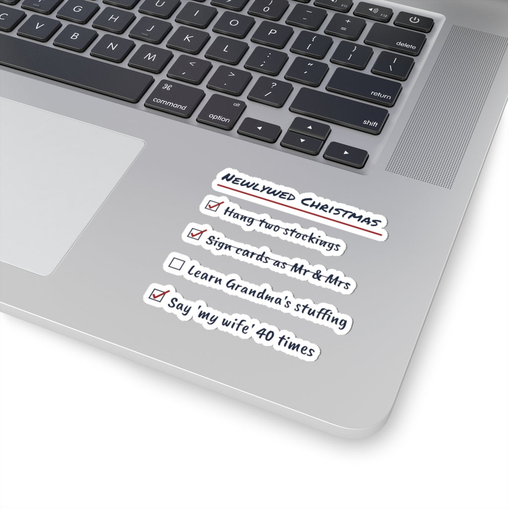 Funny Christmas Sticker Newlywed Christmas Checklist For New Husbands