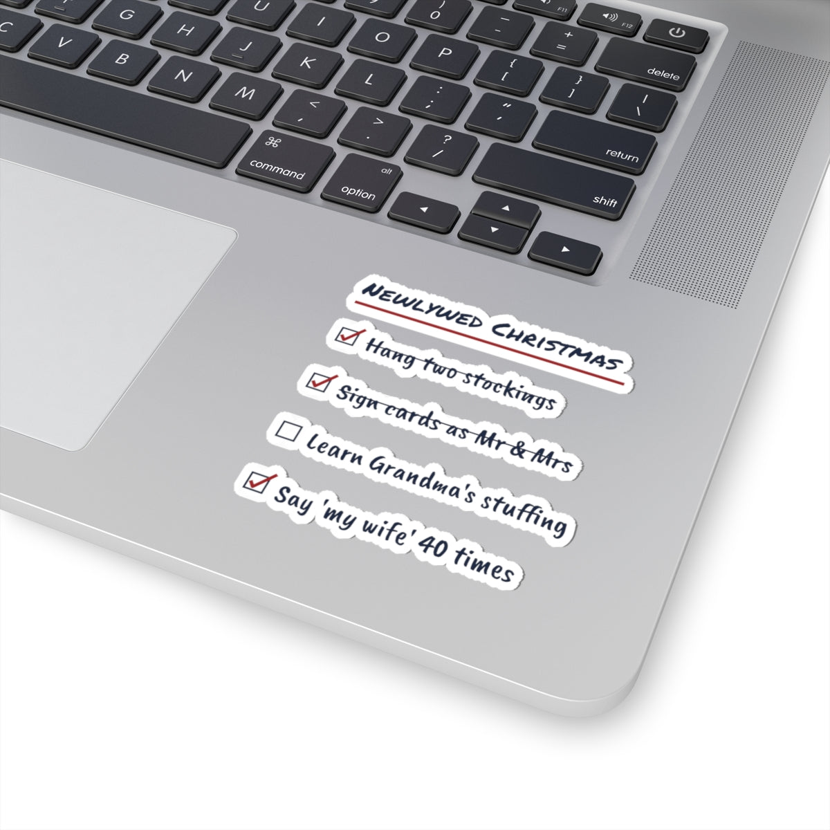 Funny Christmas Sticker Newlywed Christmas Checklist For New Husbands
