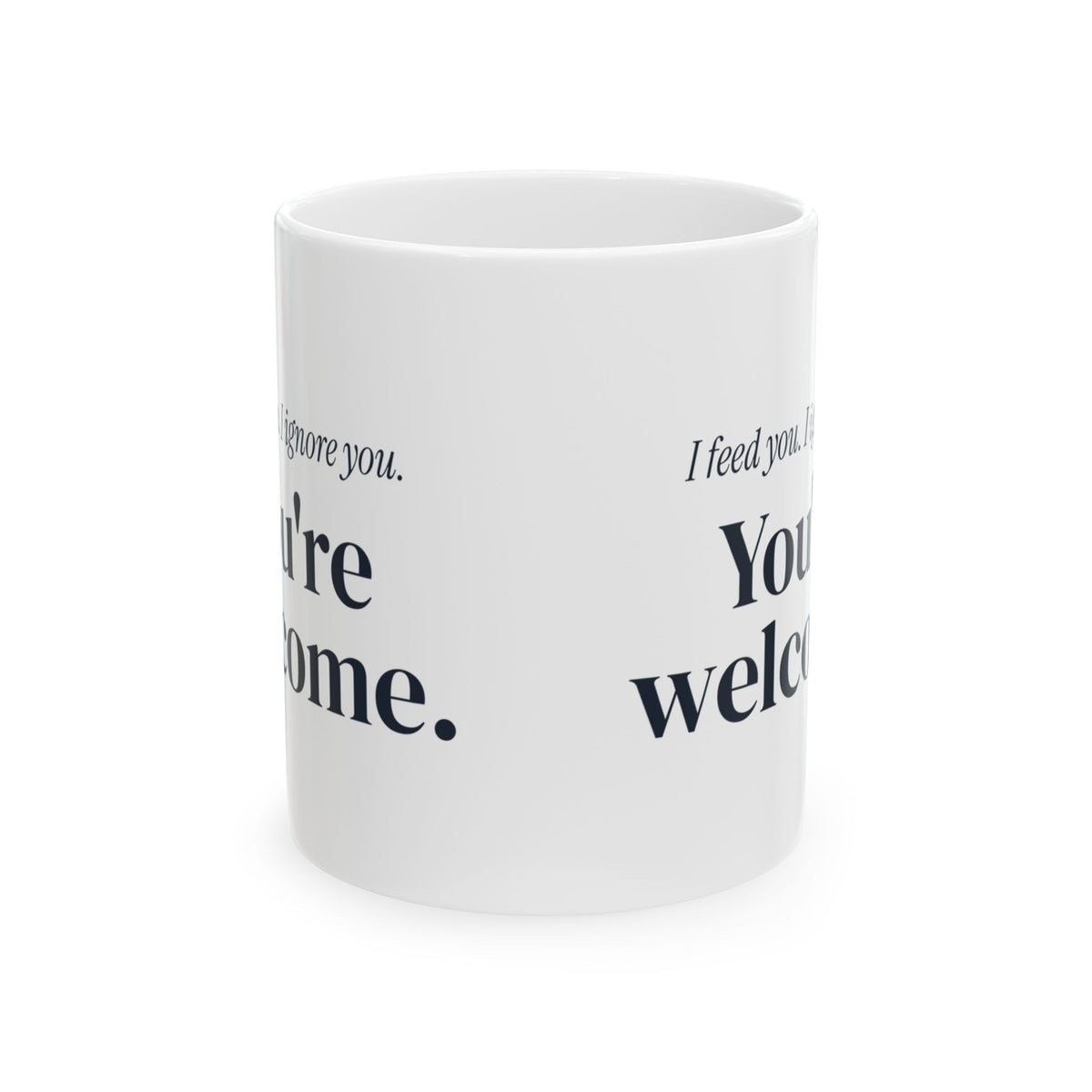 Cat Mug I Feed You I Ignore You Funny Pet Dad Cup
