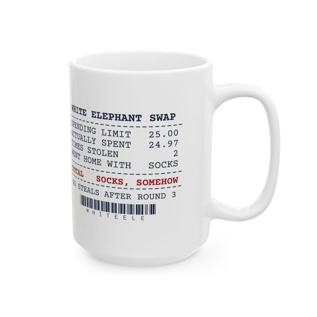 Funny White Elephant Coffee Mug Spent 24.97 Went Home With Socks