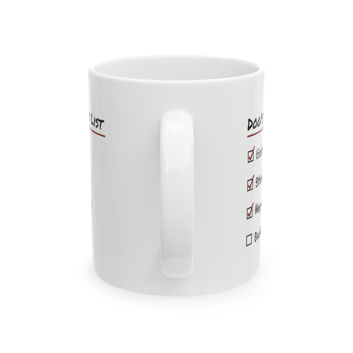 Funny Christmas Dog Coffee Mug Dog's Christmas List Checklist