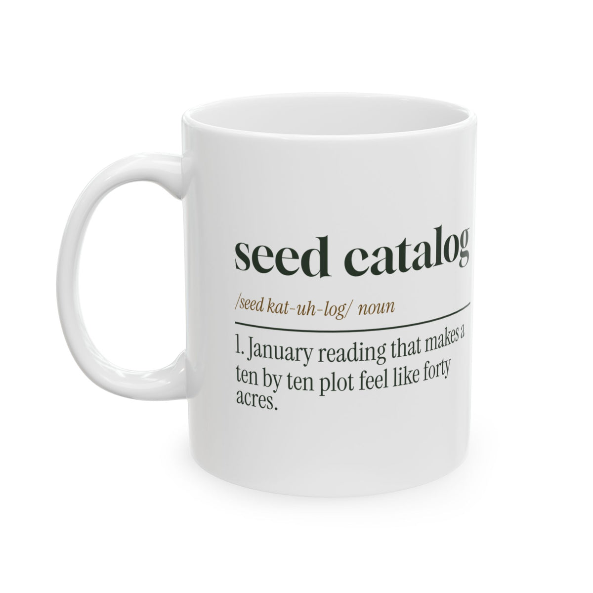 Funny Vegetable Gardener Coffee Mug Seed Catalog Definition