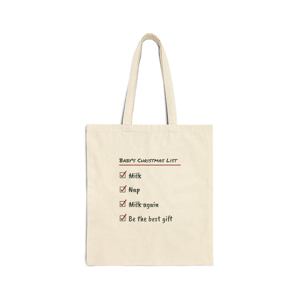 Baby's First Christmas Tote Bag Baby's Christmas List For New Parents