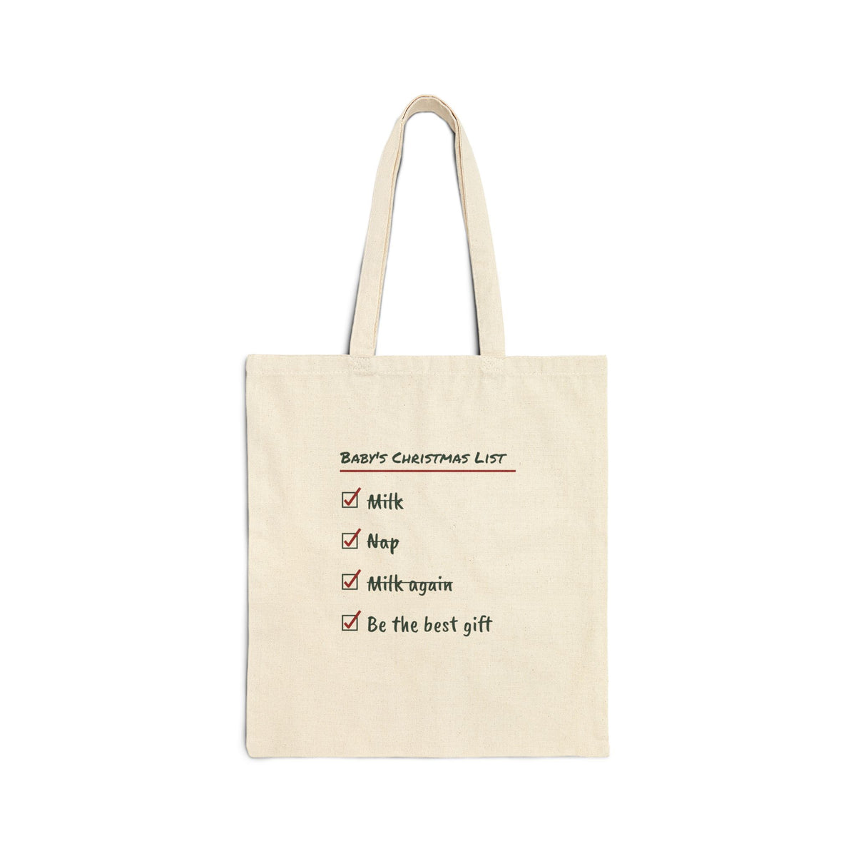 Baby's First Christmas Tote Bag Baby's Christmas List For New Parents