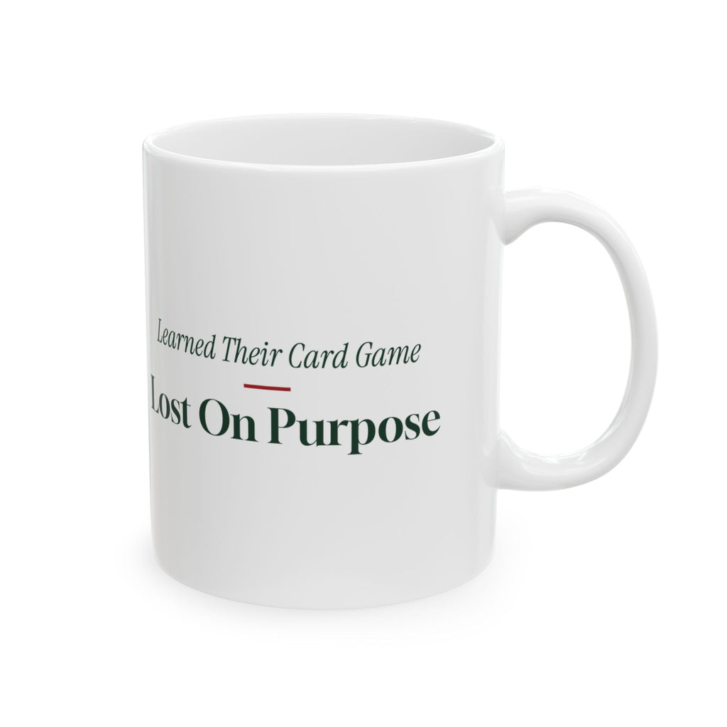 Funny In-Laws Christmas Coffee Mug Learned Their Card Game Lost On Purpose
