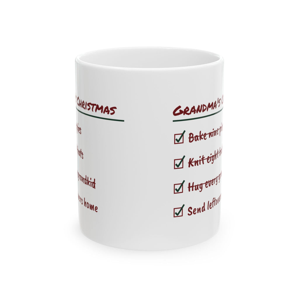 Funny Christmas Grandma Coffee Mug Grandma's Christmas Checklist
