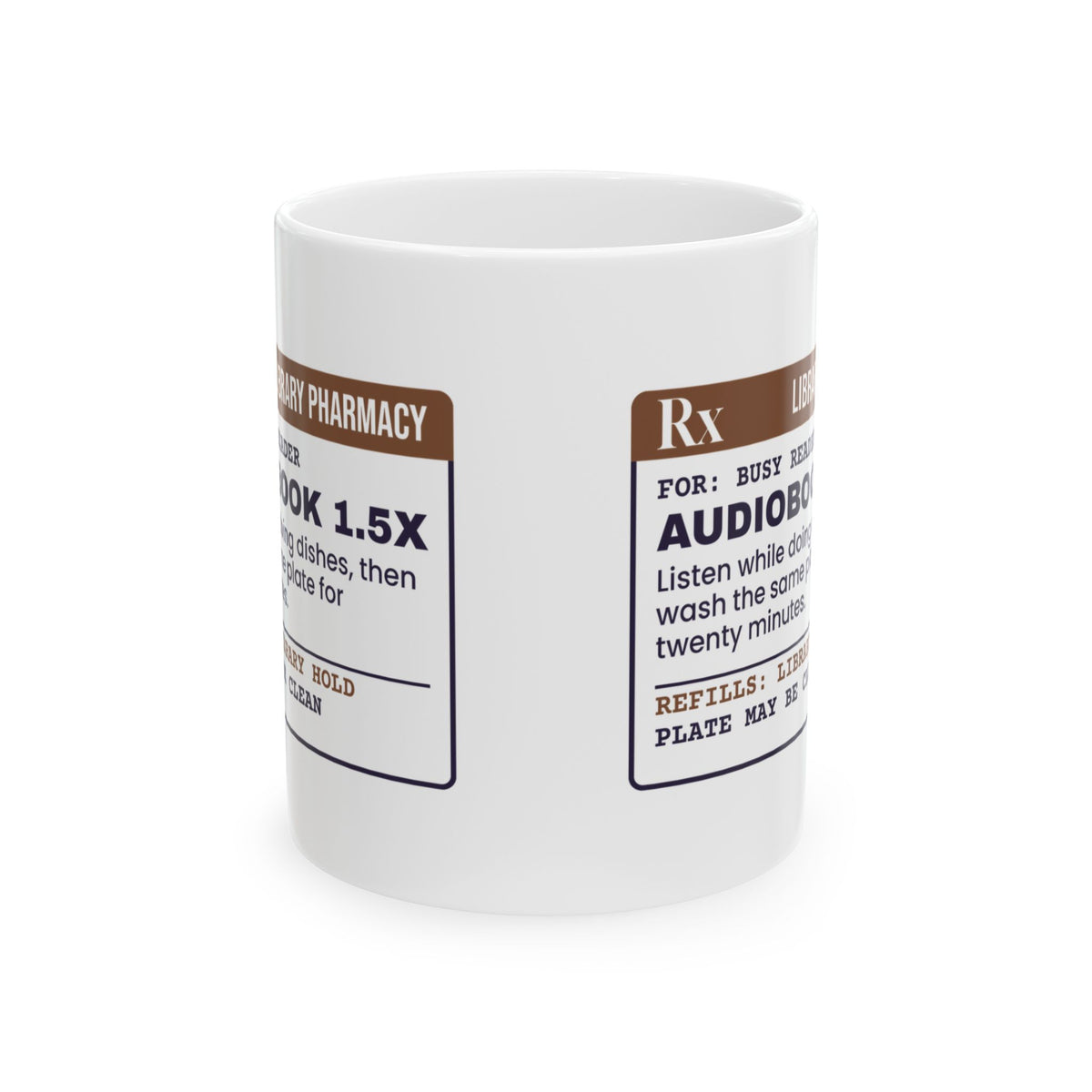 Funny Book Lover Coffee Mug Audiobook 1.5x Prescription For Readers