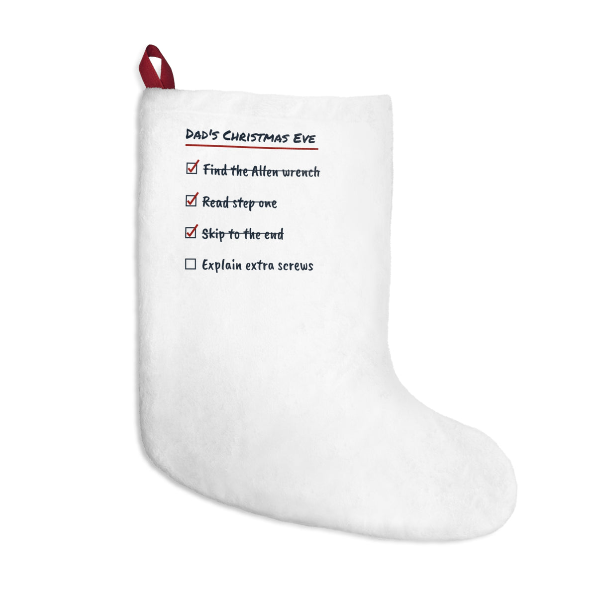Funny Christmas Stocking Dad's Christmas Eve Toy Assembly List
