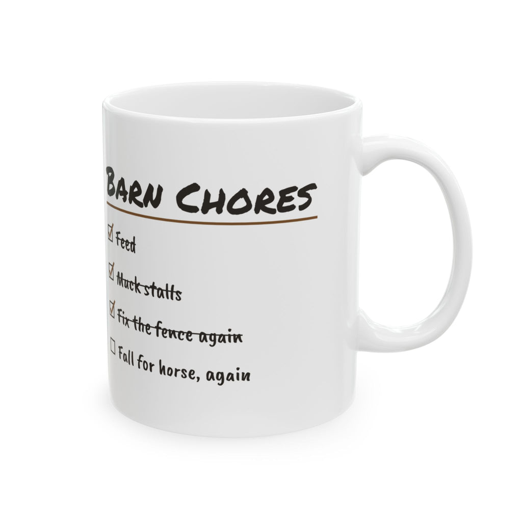 Barn Chores Checklist Coffee Mug For Horse Girl