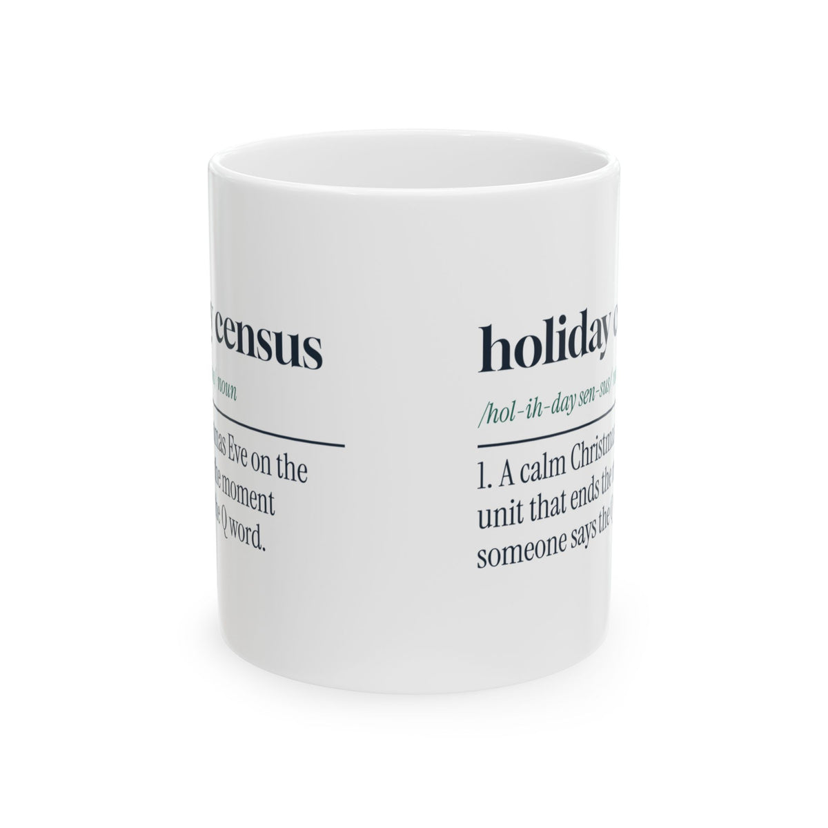 Funny Christmas Nurse Coffee Mug Holiday Census Definition